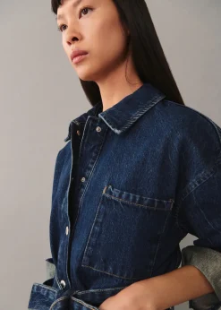 MANGO Kurtki*Kurtka dżinsowa z wiązanym paskiem