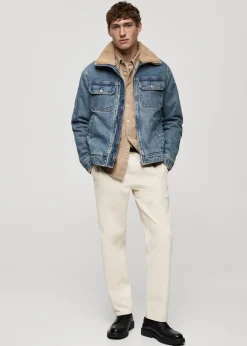 MANGO Kurtki I Koszule Wierzchnie*Kurtka dżinsowa ze wstawkami z baranka