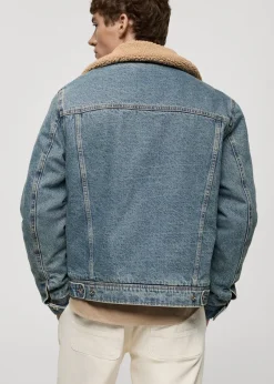 MANGO Kurtki I Koszule Wierzchnie*Kurtka dżinsowa ze wstawkami z baranka