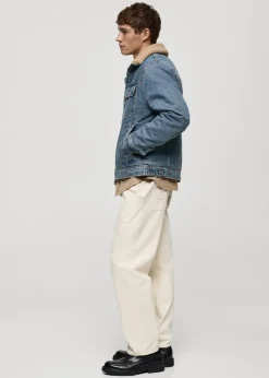 MANGO Kurtki I Koszule Wierzchnie*Kurtka dżinsowa ze wstawkami z baranka