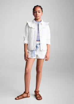 Dzieci MANGO Płaszcze I Kurtki*Kurtka jeansowa z falbanami