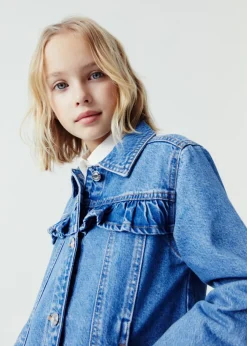Dzieci MANGO Płaszcze I Kurtki*Kurtka jeansowa z falbanami