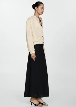 MANGO Kurtki*Kurtka lniana z guzikami