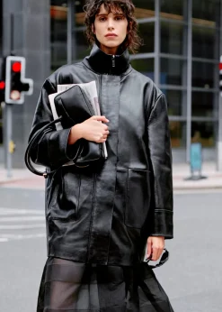 MANGO Kurtki|Skóra*Kurtka oversize ze skóry