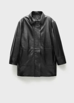 MANGO Kurtki|Skóra*Kurtka oversize ze skóry