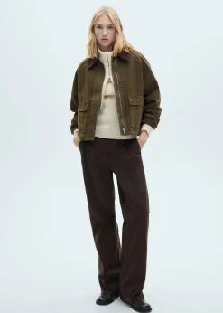 MANGO Kurtki*Kurtka parka z kontrastowym kołnierzem