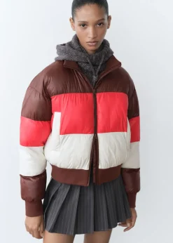 MANGO Płaszcze*Kurtka pikowana trójkolorowa