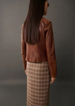 MANGO Kurtki|Skóra*Kurtka skórzana na zamek