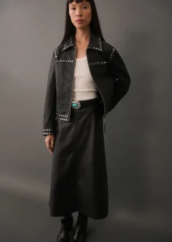 MANGO Kurtki|Skóra*Kurtka skórzana z ćwiekami