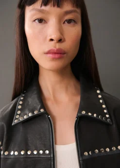 MANGO Kurtki|Skóra*Kurtka skórzana z ćwiekami