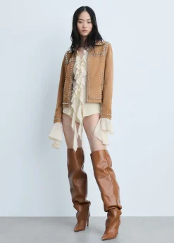 MANGO Kurtki|Skóra*Kurtka skórzana z ćwiekami