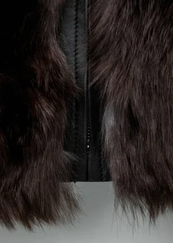 MANGO Kurtki|Skóra*Kurtka skórzana ze sztucznym futerkiem