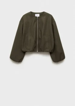 MANGO Kurtki*Kurtka typu bomber z marszczeniami