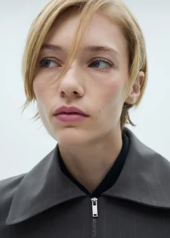 MANGO Kurtki*Kurtka w paski z dwustronnym zapięciem na zamek