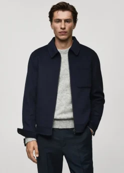 MANGO Kurtki I Koszule Wierzchnie*Kurtka wełniana handmade z kieszenią