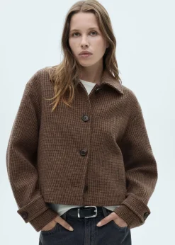 MANGO Kurtki*Kurtka wełniana w drobną pepitkę