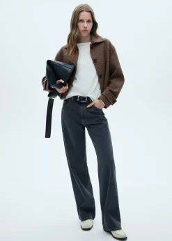 MANGO Kurtki*Kurtka wełniana w drobną pepitkę