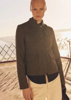 MANGO Kurtki*Kurtka wełniana w drobną pepitkę