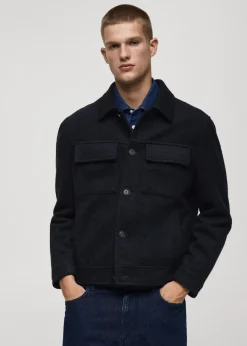 MANGO Kurtki I Koszule Wierzchnie*Kurtka wełniana z kieszeniami