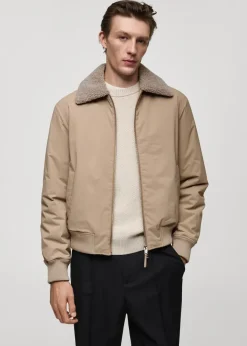 MANGO Kurtki I Koszule Wierzchnie*Kurtka wodoodporna z kołnierzem z baranka