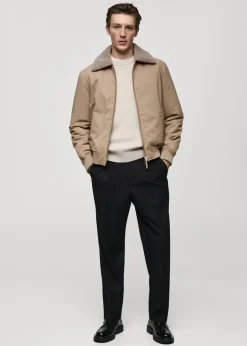 MANGO Kurtki I Koszule Wierzchnie*Kurtka wodoodporna z kołnierzem z baranka