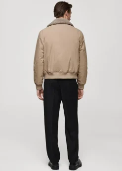 MANGO Kurtki I Koszule Wierzchnie*Kurtka wodoodporna z kołnierzem z baranka