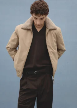 MANGO Kurtki I Koszule Wierzchnie*Kurtka wodoodporna z kołnierzem z baranka