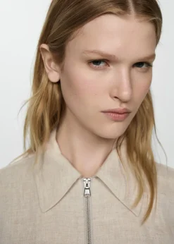 MANGO Kurtki*Kurtka z 100% lnu na zamek