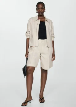 MANGO Kurtki*Kurtka z 100% lnu na zamek