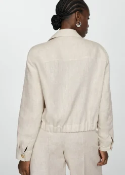 MANGO Kurtki*Kurtka z 100% lnu na zamek