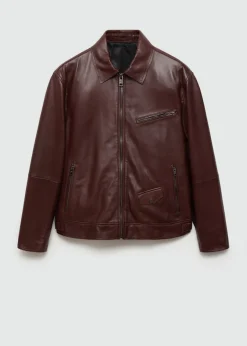 MANGO Kurtki I Koszule Wierzchnie|Skóra*Kurtka z 100% skóry nappy