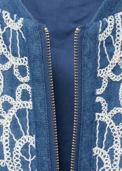 MANGO Kurtki*Kurtka z bawełny z kwiatowym haftem