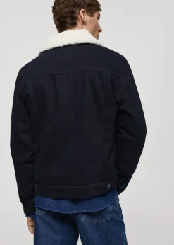 MANGO Kurtki I Koszule Wierzchnie*Kurtka z denimu z kołnierzem z baranka