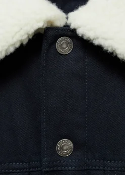 MANGO Kurtki I Koszule Wierzchnie*Kurtka z denimu z kołnierzem z baranka