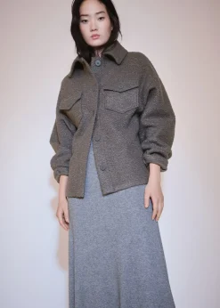 MANGO Kurtki*Kurtka z dzianiny bouclé z kieszeniami