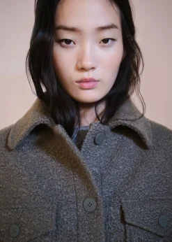 MANGO Kurtki*Kurtka z dzianiny bouclé z kieszeniami