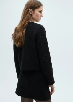 MANGO Kurtki*Kurtka z dzianiny bouclé z błyszczącym wykończeniem