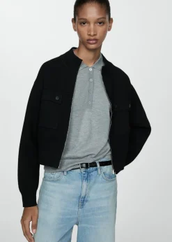 MANGO Kurtki*Kurtka z dzianiny z kieszeniami