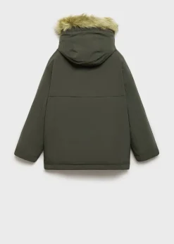 Dzieci MANGO Płaszcze I Kurtki*Kurtka z futrzanym kapturem