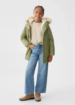 Dzieci MANGO Płaszcze I Kurtki*Kurtka z futrzanym kapturem