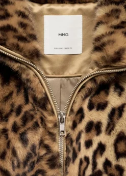 MANGO Płaszcze|Kurtki*Kurtka z imitacji futra w lamparcie cętki