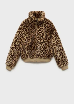 MANGO Płaszcze|Kurtki*Kurtka z imitacji futra w lamparcie cętki