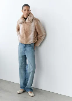 MANGO Płaszcze|Kurtki*Kurtka z imitacji futra z klapami