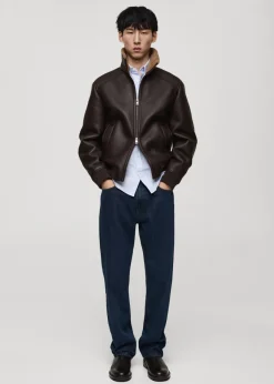 MANGO Kurtki I Koszule Wierzchnie|Płaszcze*Kurtka z imitacji skóry podszyta kożuszkiem