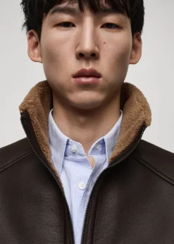 MANGO Kurtki I Koszule Wierzchnie|Płaszcze*Kurtka z imitacji skóry podszyta kożuszkiem