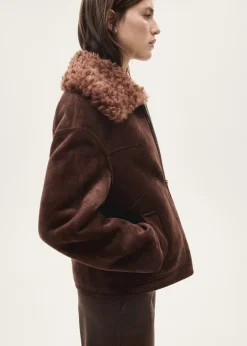MANGO Płaszcze|Kurtki*Kurtka z imitacji zamszu z kołnierzem z baranka