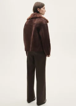 MANGO Płaszcze|Kurtki*Kurtka z imitacji zamszu z kołnierzem z baranka