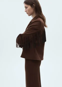 MANGO Kurtki*Kurtka z imitacji zamszu z frędzlami