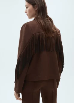 MANGO Kurtki*Kurtka z imitacji zamszu z frędzlami