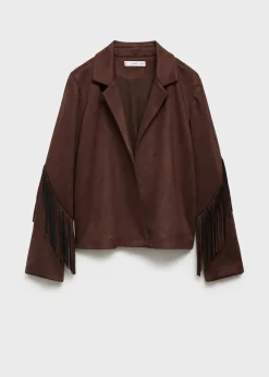 MANGO Kurtki*Kurtka z imitacji zamszu z frędzlami